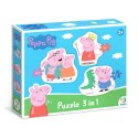 PUZZLE 3w1 "ŚWINKA PEPPA" TRZY UKŁADANKI W JEDNYM DLA NAJMŁODSZYCH DZIECI