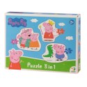 PUZZLE 3w1 "ŚWINKA PEPPA" TRZY UKŁADANKI W JEDNYM DLA NAJMŁODSZYCH DZIECI