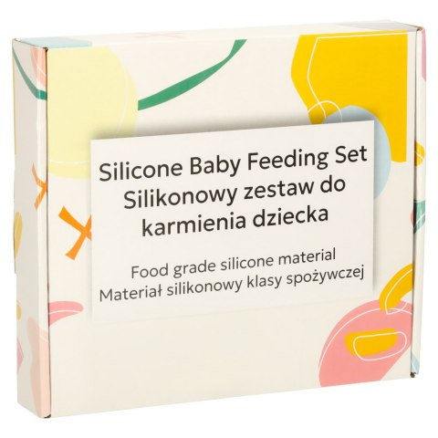 Naczynia silikonowe dla dzieci miś jasn niebie 4el