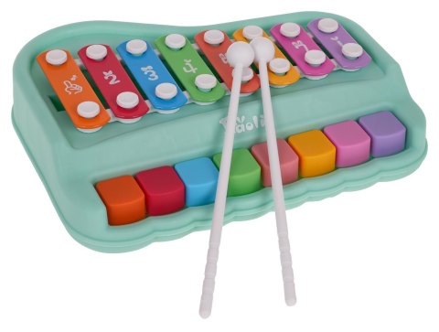 Pianinko Cymbałki Zielone 2w1 keyboard