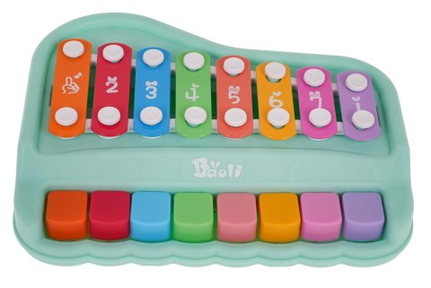 Pianinko Cymbałki Zielone 2w1 keyboard