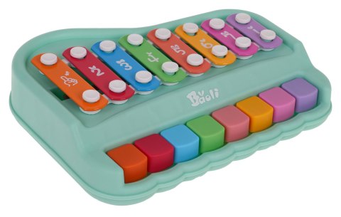 Pianinko Cymbałki Zielone 2w1 keyboard