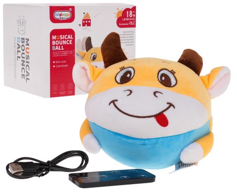 Wesoła Skacząca Krowa z Funkcją Świateł i Dźwięku przytulana miś