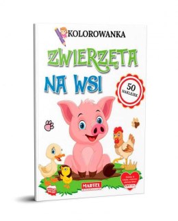 Kolorowanka z naklejkami Zwierzęta na wsi