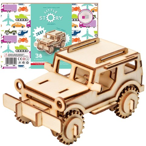 Little Story Drewniane Puzzle Model 3D - Jeep