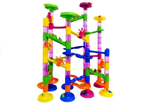 MARBLE Tor Zjeżdżalnia dla kulek 105 elementów 30 kulek