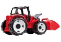 Traktor LENA Spychacz Czerwono Biały Z Ruchomą Łyżką