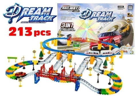 Tor DreamTrack 213Pcs 3w1 Kolejka Światło Dźwięk
