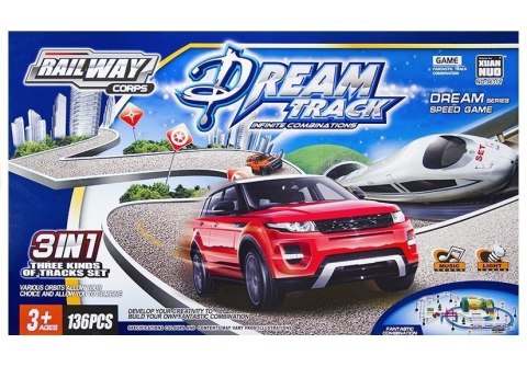 Tor Samochodowy Kolejka Pociąg Dream 3w1 Światło