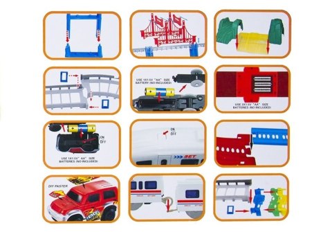 Tor Samochodowy Kolejka Pociąg Dream 3w1 Światło