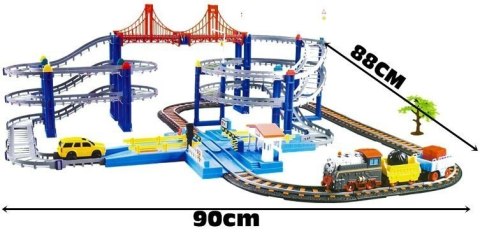 Tor Zjeżdżalnia Kolejka Na Baterie Światło Dźwięk