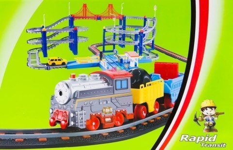 Tor Zjeżdżalnia Kolejka Na Baterie Światło Dźwięk