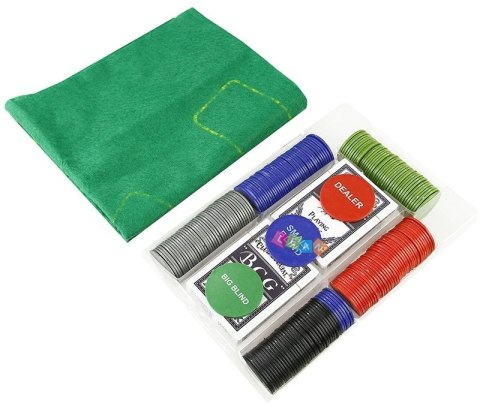 Zestaw Do Gry w Pokera Mata 200pcs Karty Żetony