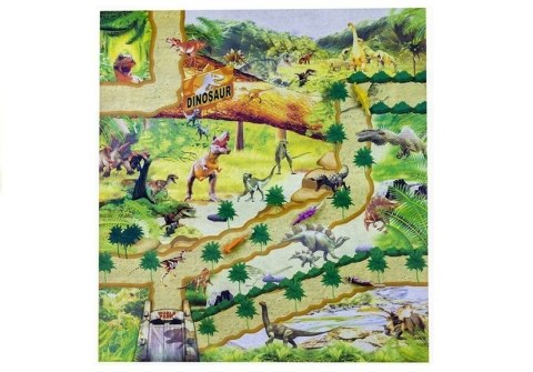 Mata Dywan Kraina Dinozaurów + Figurki 70cmx80cm