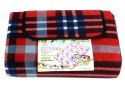 Koc Piknikowy 200x200cm granatowo-czerwony 2799