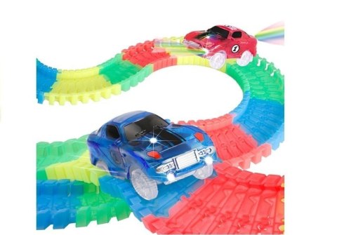 Neonowy Tor Samochodowy 128PCS Świecące Autko