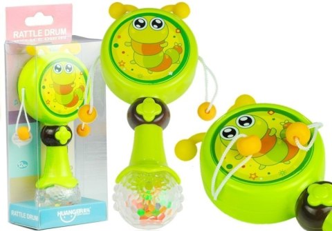 Interaktywny Bębenek Do Ręki Grzechotka Zielony