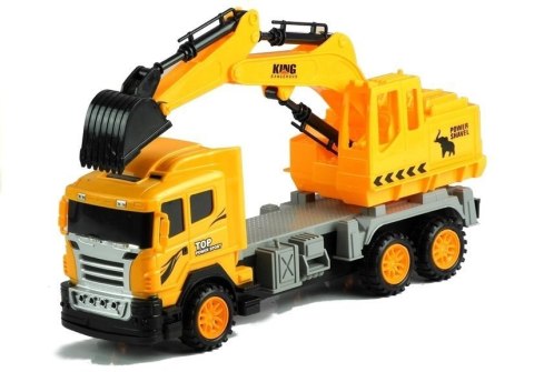 Zabawkowa Koparka z Dźwigiem i Ruchomą Łyżką Żółta