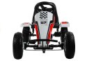 Gokart Biały Race Na Pedały Pompowane Koła Hamulec