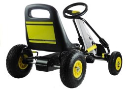 Gokart Turbo Czarny Dla Dziecka Pompowane Koła Hamulec