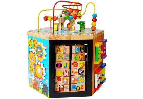 Blok Edukacyjny z Labiryntem Nauka Godzin Liczydło