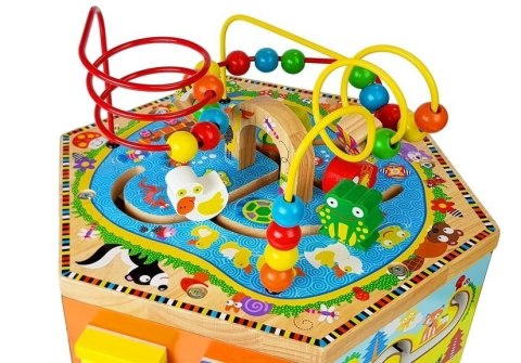 Blok Edukacyjny z Labiryntem Nauka Godzin Liczydło