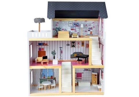 Domek Drewniany Luna Trzy Piętra Biały 78 cm