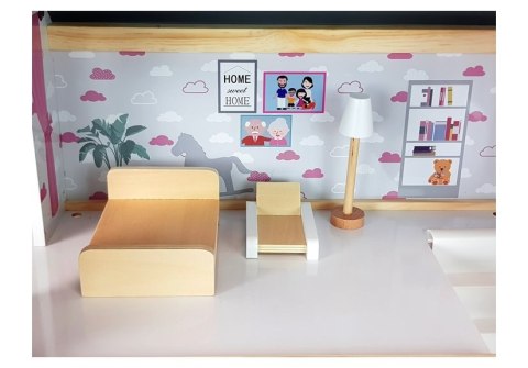 Domek Drewniany Luna Trzy Piętra Biały 78 cm