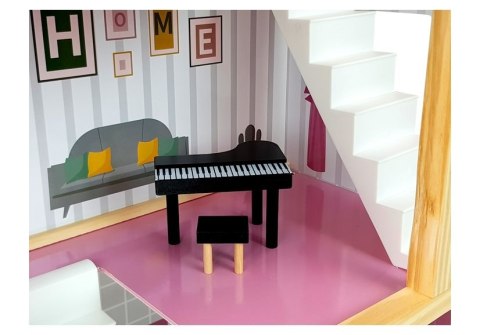 Domek Drewniany Luna Trzy Piętra Biały 78 cm