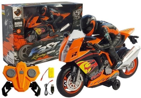 Motocykl Zdalnie Sterowany R/C Pomarańczowy 2.4G