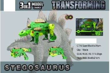 Dinozaur Stegosaurus 2w1 Pistolet Światła Dźwięk