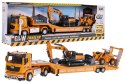 Auto samochód Zestaw Pojazdów Budowlanych z Lawetą tir laweta