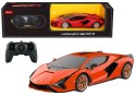 Auto zdalne sterowane RC  1:24 Rastar Lamborghini Sian Pomarańczowe