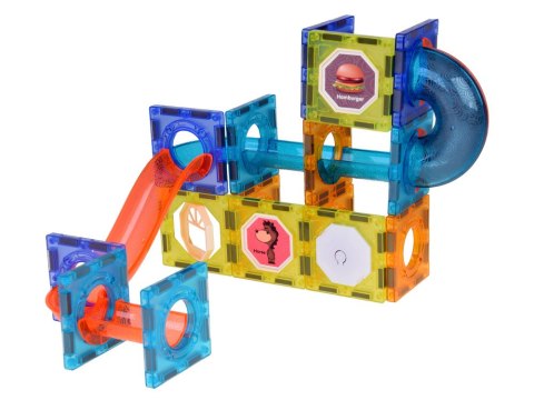 Klocki Magnetyczne 3D dla dzieci Zbuduj Świecący Tor Kulkowy 49 ele