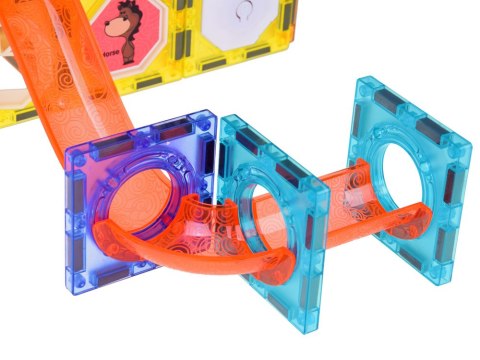 Klocki Magnetyczne 3D dla dzieci Zbuduj Świecący Tor Kulkowy 49 ele