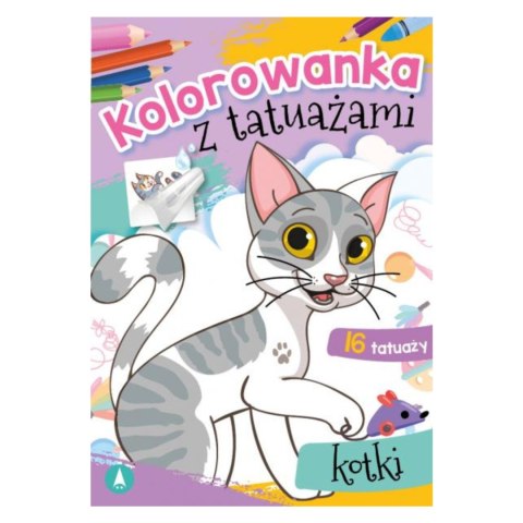 KOLOROWANKA Z TATUAŻAMI. KOTKI