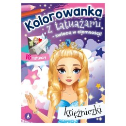 KOLOROWANKA Z TATUAŻAMI - ŚWIECĄ W CIEMNOŚCI! KSIĘŻNICZKI