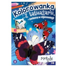 KOLOROWANKA Z TATUAŻAMI - ŚWIECĄ W CIEMNOŚCI! MOTYLE