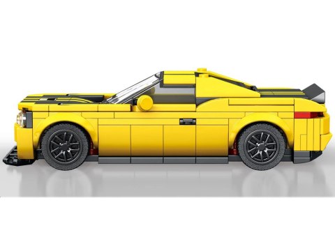 Klocki techniczne 336-elementów + naklejki Żółte Sportowe Auto