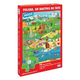 Puzzle 70 elementów. Polska. Od Bałtyku do Tatr