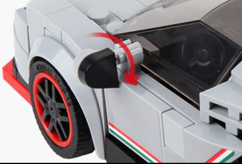 Zestaw Klocków Auto Sportowe 398el. Białe klocki samochód