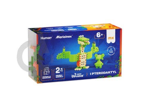 Marioinex Diplodok i Pterodaktyl klocki mini wafle 60 el + figurka