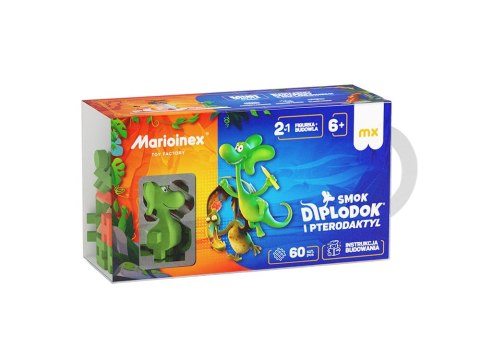 Marioinex Diplodok i Pterodaktyl klocki mini wafle 60 el + figurka
