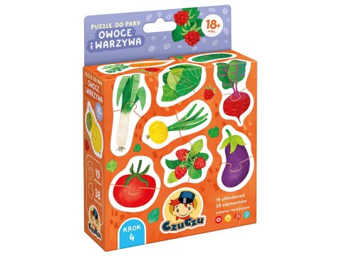 CzuCzu Puzzle do pary Owoce i warzywa krok 4 19 układanek 18m+