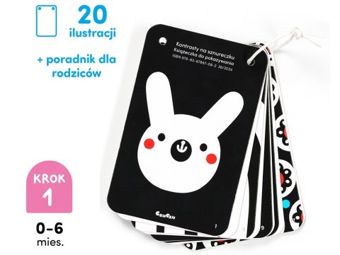 CzuCzu Kontrasty na sznureczku książeczka 20 ilustracji 0m+ 3m+