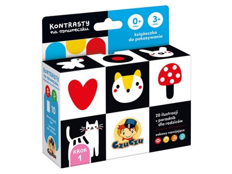 CzuCzu Kontrasty na sznureczku książeczka 20 ilustracji 0m+ 3m+