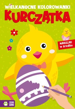 Wielkanocne kolorowanki. Kurczątka w1