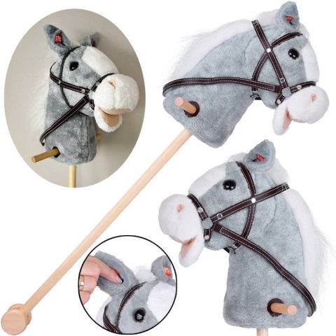 Hobby Horse Koń na patyku Dźwięk galopu i rżenia + ruchomy pysk ZA5442