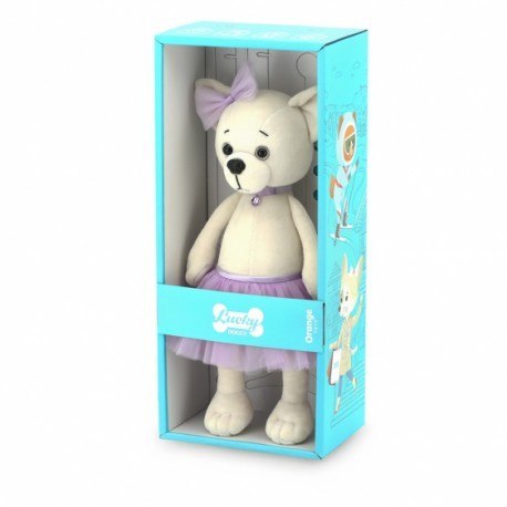 Przytulanka piesek lucky lili w fiołkowej spódniczce- 38cm
