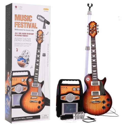 Wzmacniacz Zestaw muzyczny Gitaraelektryczna + Mikrofon microport